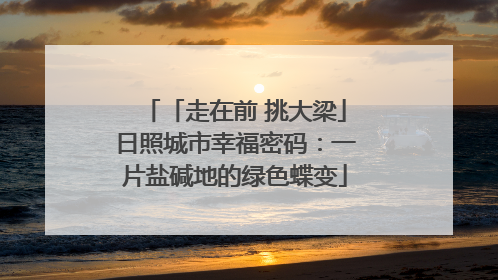 「走在前 挑大梁」日照城市幸福密码：一片盐碱地的绿色蝶变