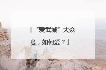 “爱武城”大众号，如何爱？