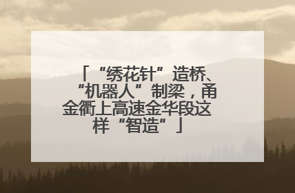 “绣花针”造桥、“机器人”制梁，甬金衢上高速金华段这样“智造”