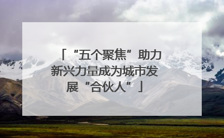 “五个聚焦”助力新兴力量成为城市发展“合伙人”