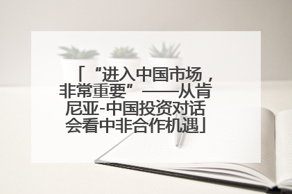 “进入中国市场，非常重要”——从肯尼亚-中国投资对话会看中非合作机遇