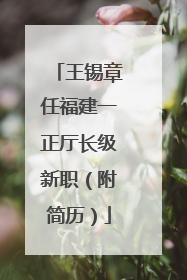 王锡章任福建一正厅长级新职（附简历）