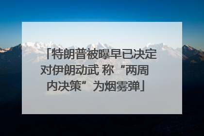 特朗普被曝早已决定对伊朗动武 称“两周内决策”为烟雾弹