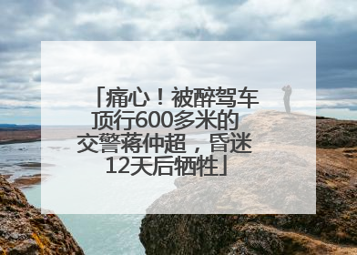 痛心！被醉驾车顶行600多米的交警蒋仲超，昏迷12天后牺牲