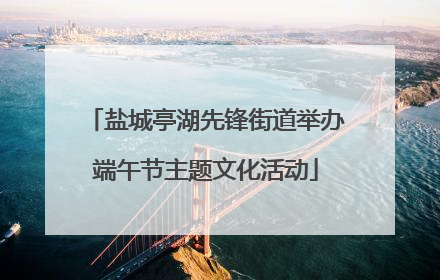 盐城亭湖先锋街道举办端午节主题文化活动