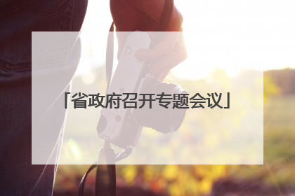 省政府召开专题会议
