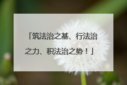 筑法治之基、行法治之力、积法治之势！