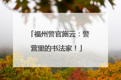 福州警官施云：警营里的书法家！