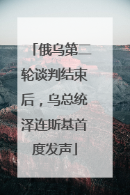 俄乌第二轮谈判结束后，乌总统泽连斯基首度发声