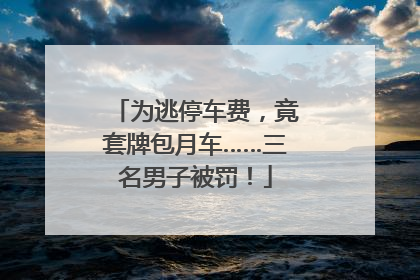 为逃停车费，竟套牌包月车……三名男子被罚！
