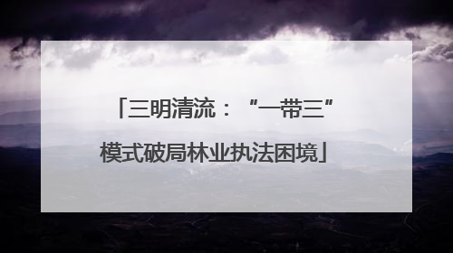 三明清流：“一带三”模式破局林业执法困境