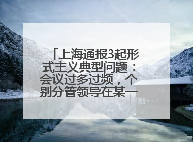 上海通报3起形式主义典型问题：会议过多过频，个别分管领导在某一天同一时段需参加3个会议