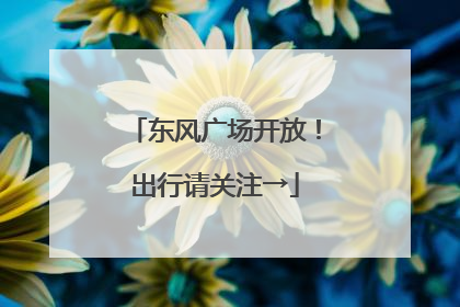 东风广场开放！出行请关注→