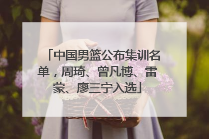 中国男篮公布集训名单，周琦、曾凡博、雷蒙、廖三宁入选