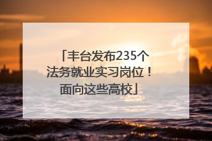 丰台发布235个法务就业实习岗位！面向这些高校