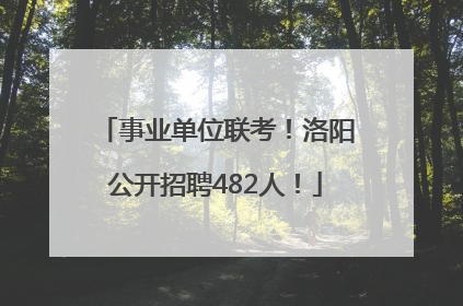事业单位联考！洛阳公开招聘482人！