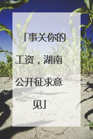 事关你的工资，湖南公开征求意见