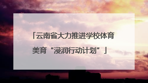云南省大力推进学校体育美育“浸润行动计划”