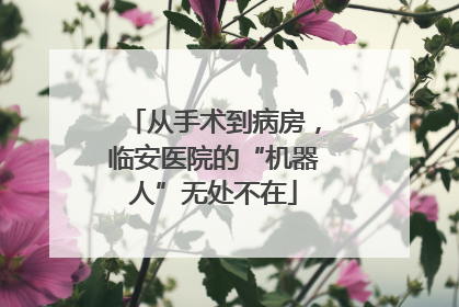 从手术到病房，临安医院的“机器人”无处不在