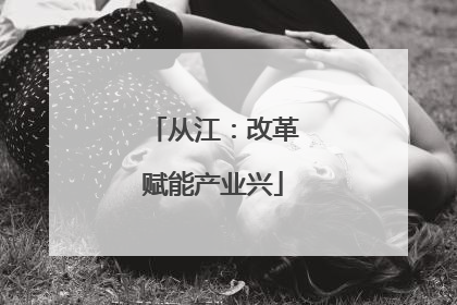 从江：改革赋能产业兴
