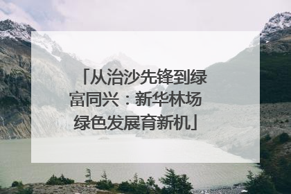 从治沙先锋到绿富同兴：新华林场绿色发展育新机