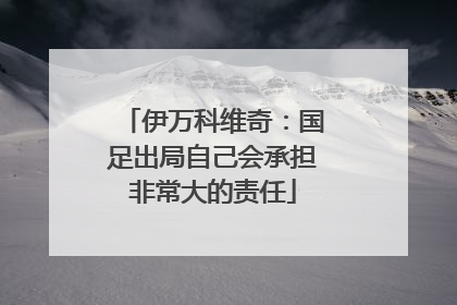 伊万科维奇：国足出局自己会承担非常大的责任