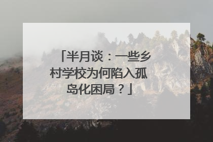 半月谈：一些乡村学校为何陷入孤岛化困局？