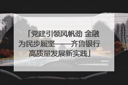 党建引领风帆劲 金融为民步履坚——齐鲁银行高质量发展新实践