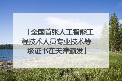 全国首张人工智能工程技术人员专业技术等级证书在天津颁发