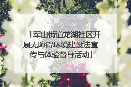 军山街道龙湖社区开展无障碍环境建设法宣传与体验督导活动