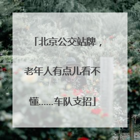 北京公交站牌，老年人有点儿看不懂……车队支招