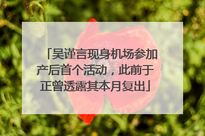 吴谨言现身机场参加产后首个活动，此前于正曾透露其本月复出