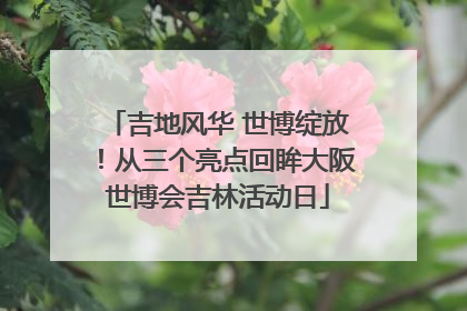 吉地风华 世博绽放！从三个亮点回眸大阪世博会吉林活动日