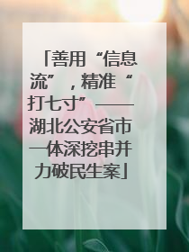 善用“信息流”，精准“打七寸”——湖北公安省市一体深挖串并力破民生案
