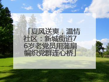 夏风送爽，温情社区：新城街道76岁老党员用蒲扇编织党群连心桥