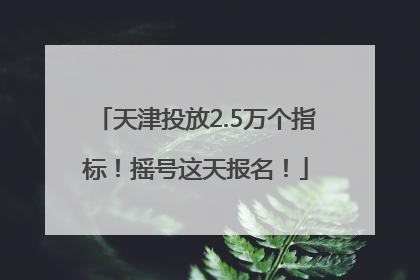 天津投放2.5万个指标！摇号这天报名！