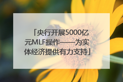 央行开展5000亿元MLF操作——为实体经济提供有力支持