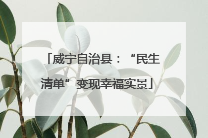 威宁自治县：“民生清单”变现幸福实景