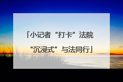 小记者“打卡”法院 “沉浸式”与法同行