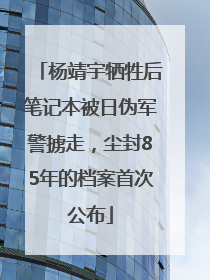 杨靖宇牺牲后笔记本被日伪军警掳走，尘封85年的档案首次公布