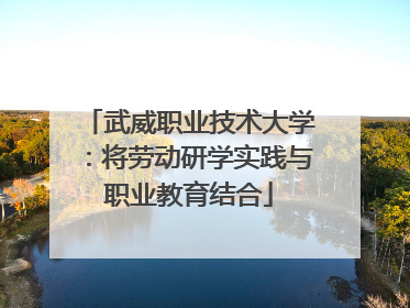 武威职业技术大学：将劳动研学实践与职业教育结合