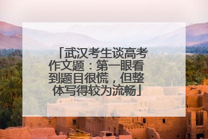 武汉考生谈高考作文题：第一眼看到题目很慌，但整体写得较为流畅