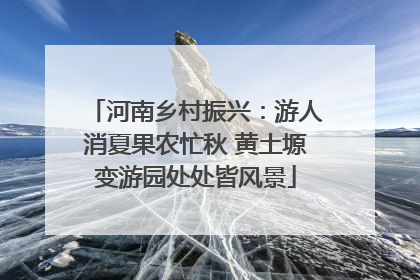 河南乡村振兴：游人消夏果农忙秋 黄土塬变游园处处皆风景