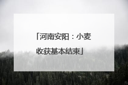 河南安阳：小麦收获基本结束