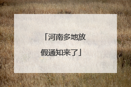 河南多地放假通知来了