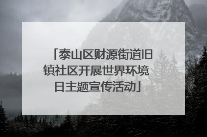 泰山区财源街道旧镇社区开展世界环境日主题宣传活动