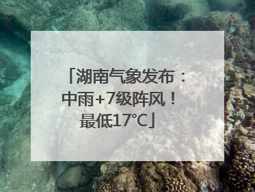 湖南气象发布：中雨+7级阵风！最低17℃