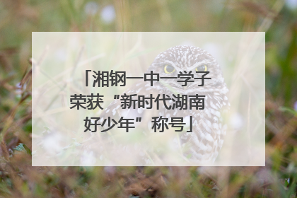 湘钢一中一学子荣获“新时代湖南好少年”称号