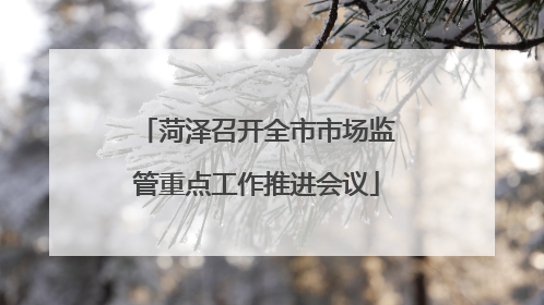 菏泽召开全市市场监管重点工作推进会议
