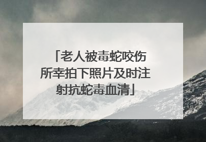 老人被毒蛇咬伤 所幸拍下照片及时注射抗蛇毒血清